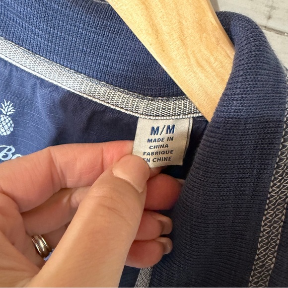 Tommy Bahama Tobago Bay 1/2 Zip Short Sleeve Dress Blue Size Medium - Picture 3 of 8